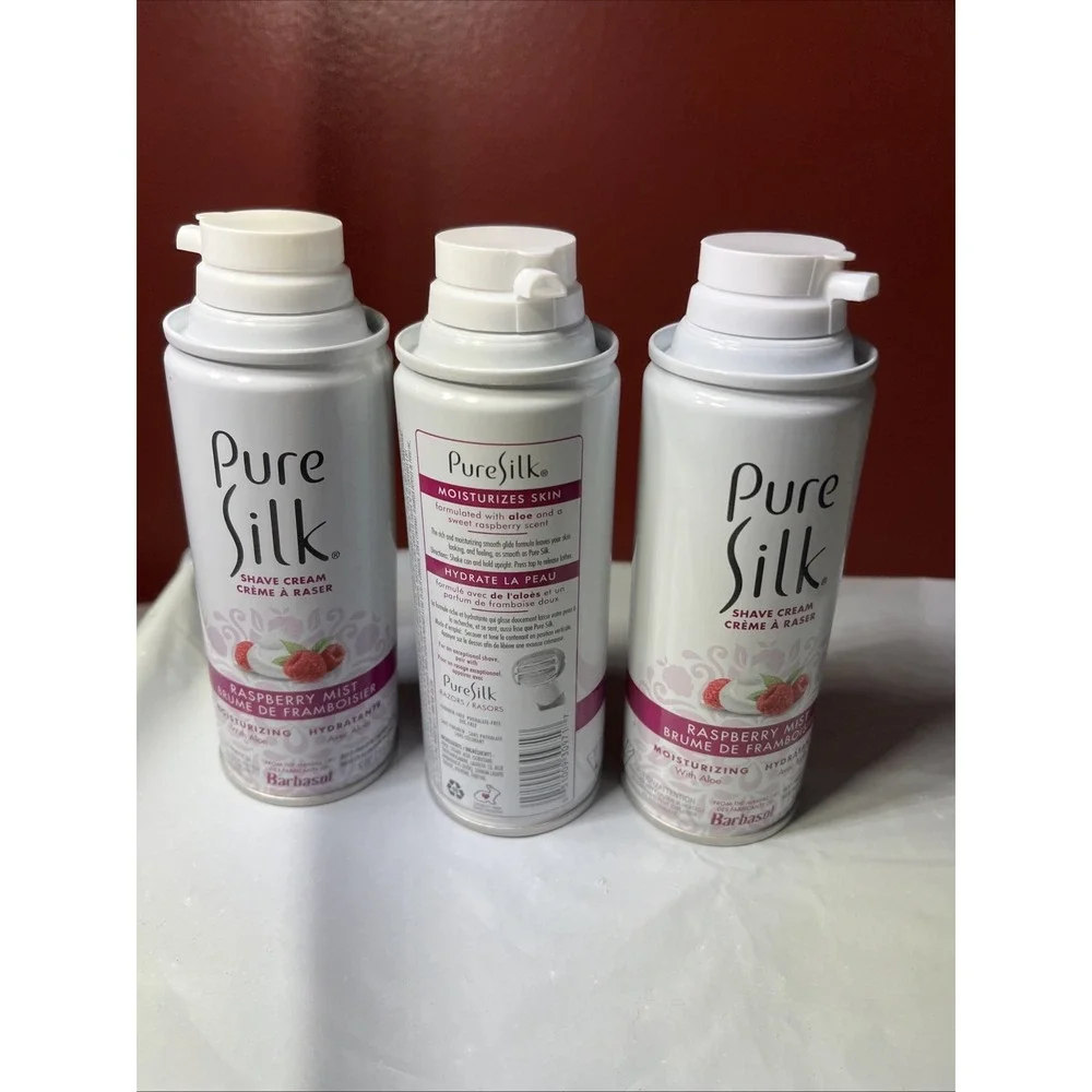 Pure Silk Raspberry Mist Shaving Cream 3 Pack - Picture 1 of 5